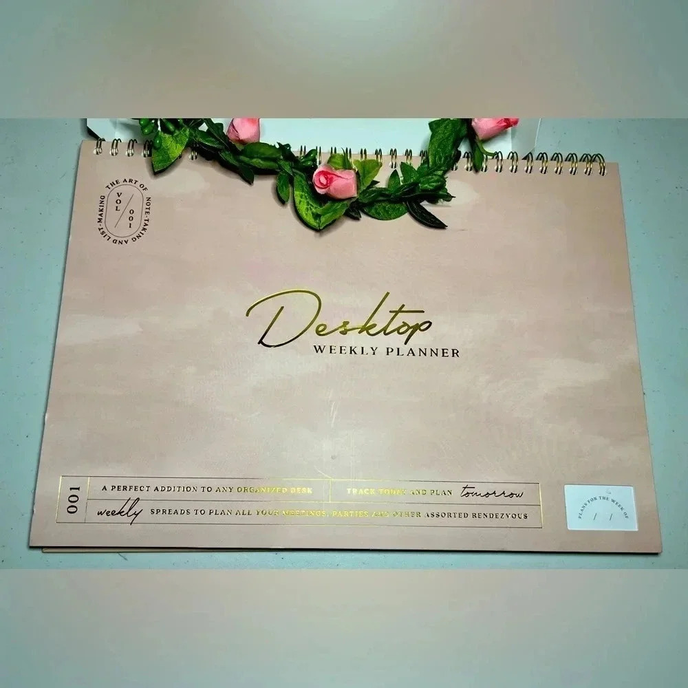 Elum Spiral Bound Pink Weekly Planner